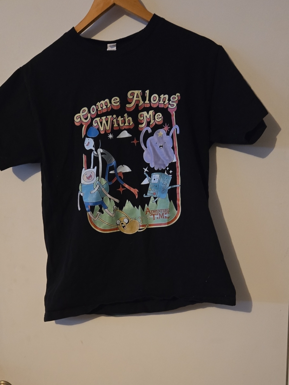 Adventure Time "Come Along With Me" Black Graphic Tee